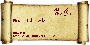 Neer Cézár névjegykártya